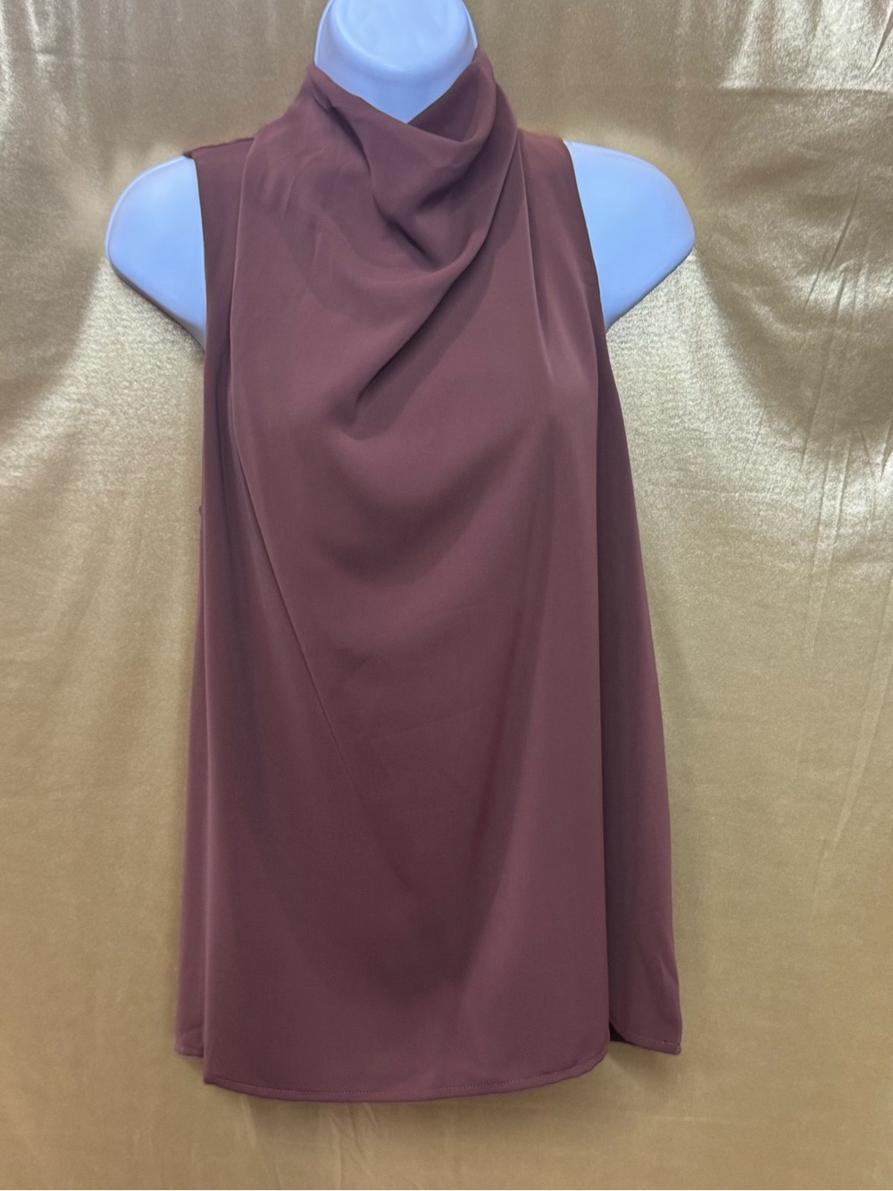 Entro Sleeveless Cowl Neck Top Brown Size Small NWT
